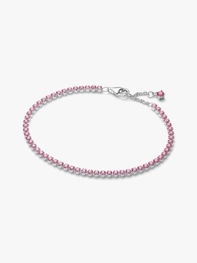 Pandora Pink Crystal Bracelet in Silver Tone